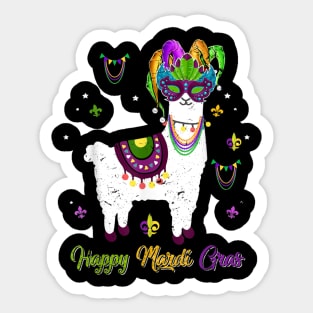 Mardi Gras Llama Lover Costume Funny Carnival Party Giftf Sticker